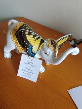 Hamilton Collection Serene Swallowtail Wings Of Enchantment Elephant Collection